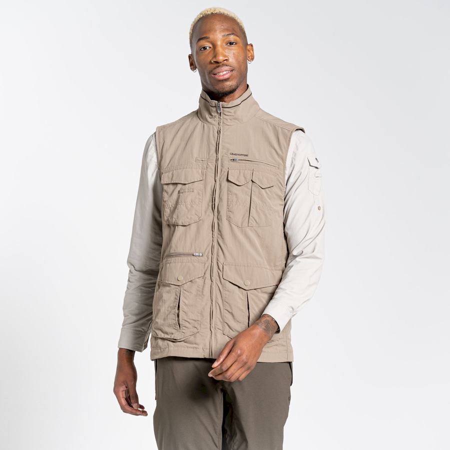 Beige Craghoppers NosiLife Adventure II Men's Gilets | QWQ947CQ