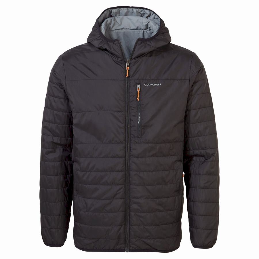 Black Craghoppers Compresslite VI Hooded Men's Jackets | UJN5691XT