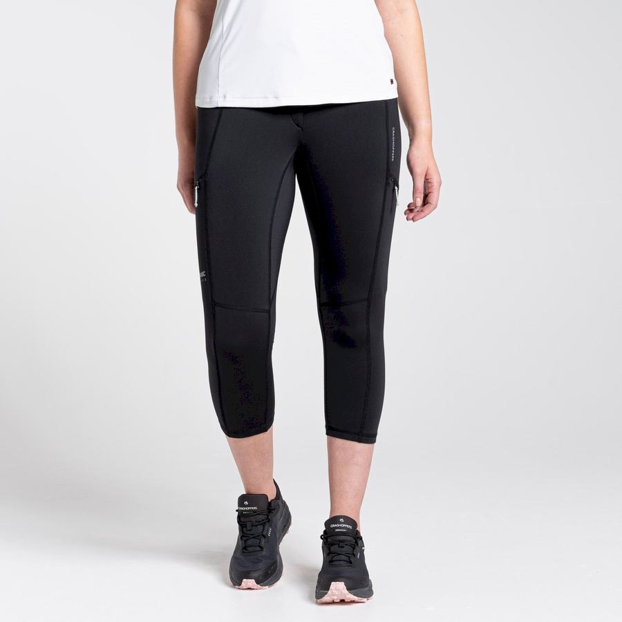 Black Craghoppers Dynamic Cropped Women's Leggings | TMA465FU