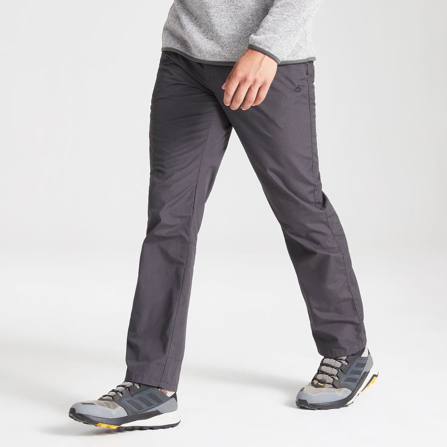 Black Craghoppers Kiwi Boulder Slim Men's Trousers | USQ548YK