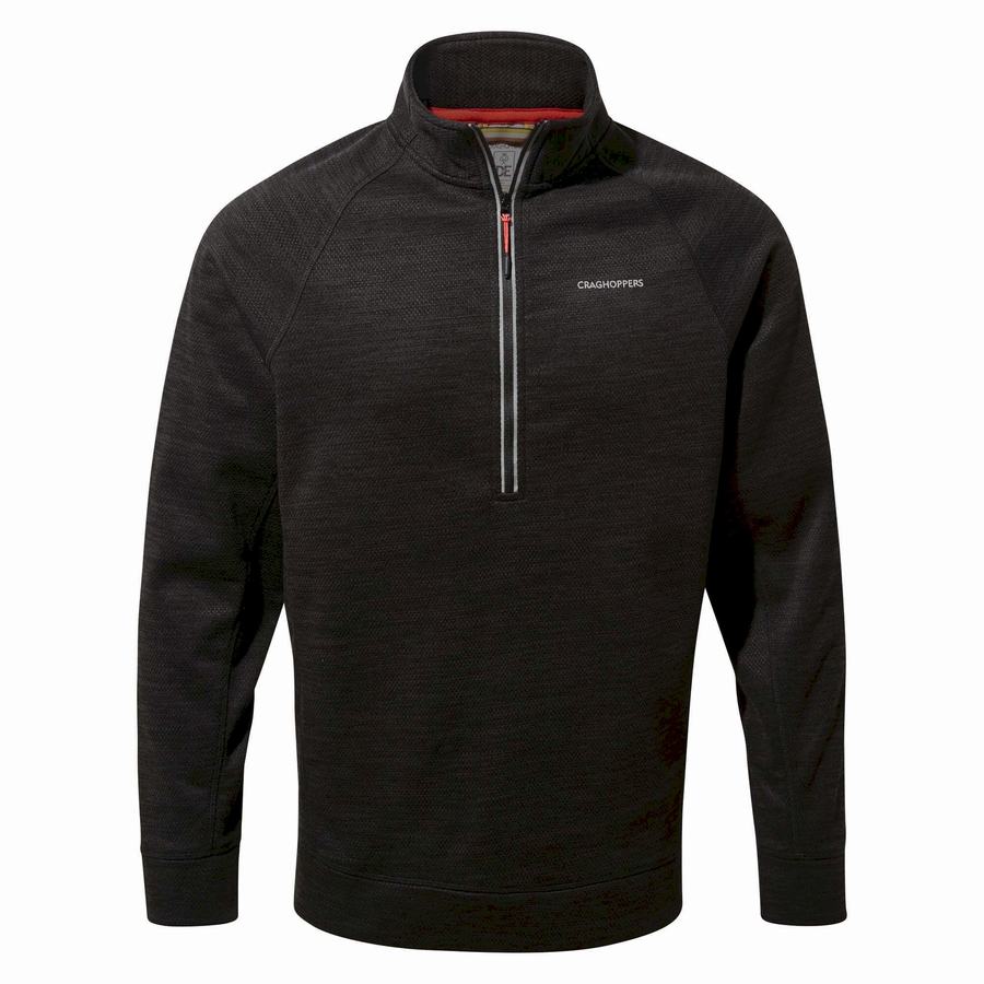 Black Craghoppers Stromer Half Men's Sweaters | ENB7935CV