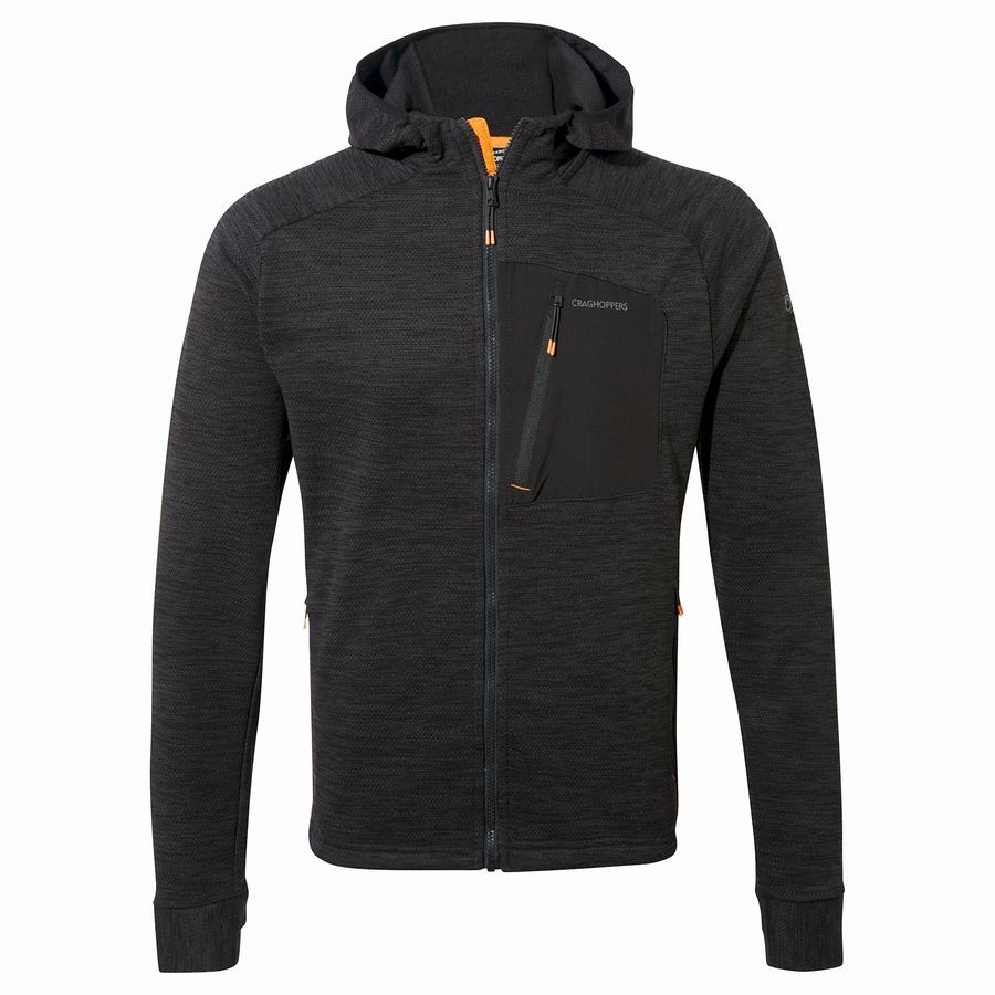 Black Craghoppers Tarbert Hooded Men's Jackets | QED7079XT