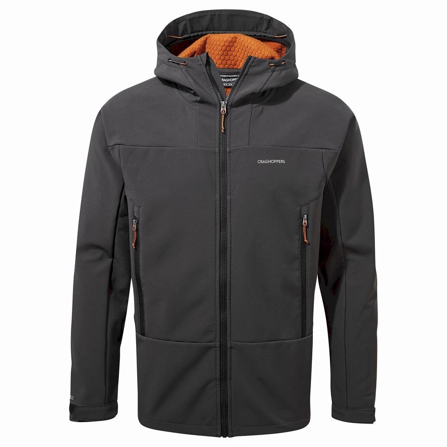 Black Craghoppers Tripp Hooded Men's Jackets | NQH2752JT