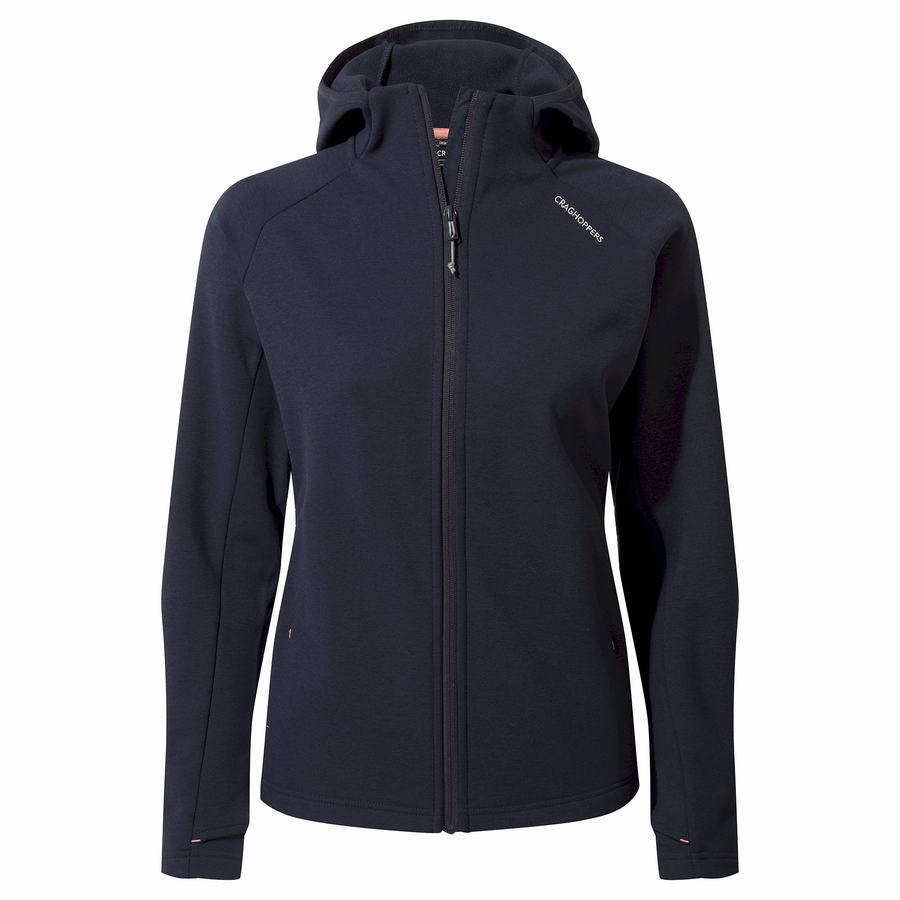 Blue Navy Craghoppers Dynamic Pro Hooded Women's Sweaters | EPE1422OK