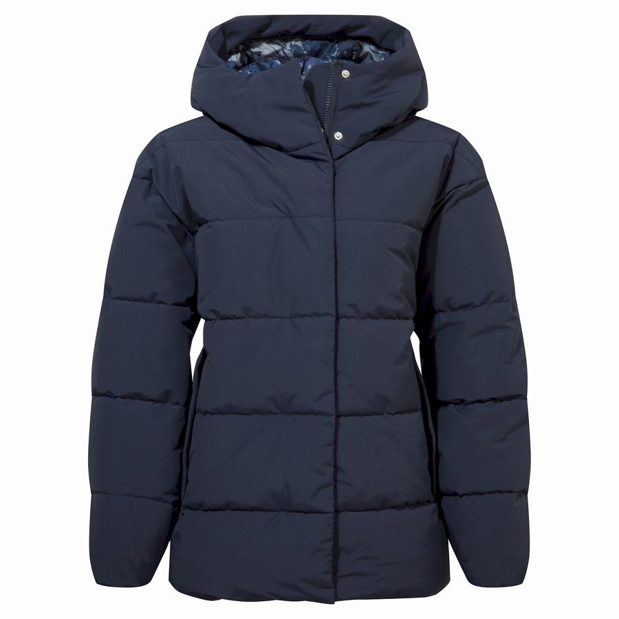 Blue Navy Craghoppers Madora Insulated Hooded Women's Jackets | ERJ6675YW