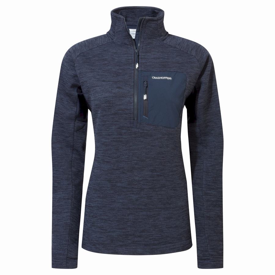 Blue Navy Craghoppers Trina Half Zip Women's Sweaters | XGX9016XB