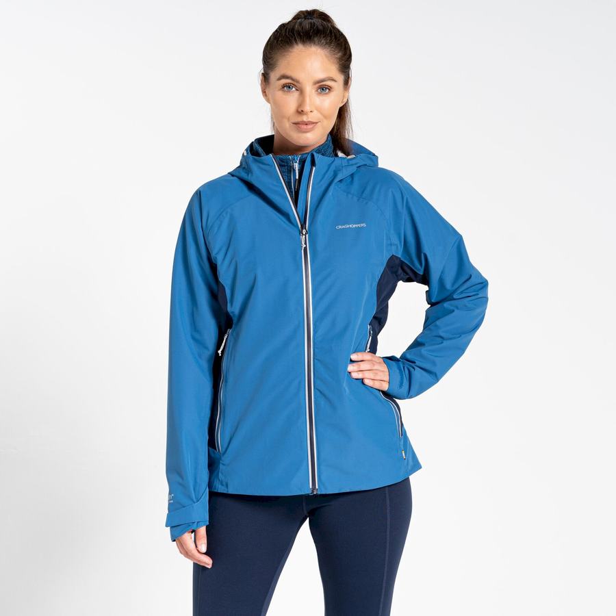 Blue Navy Craghoppers Waterproof Atlas Women's Jackets | IPL755AV