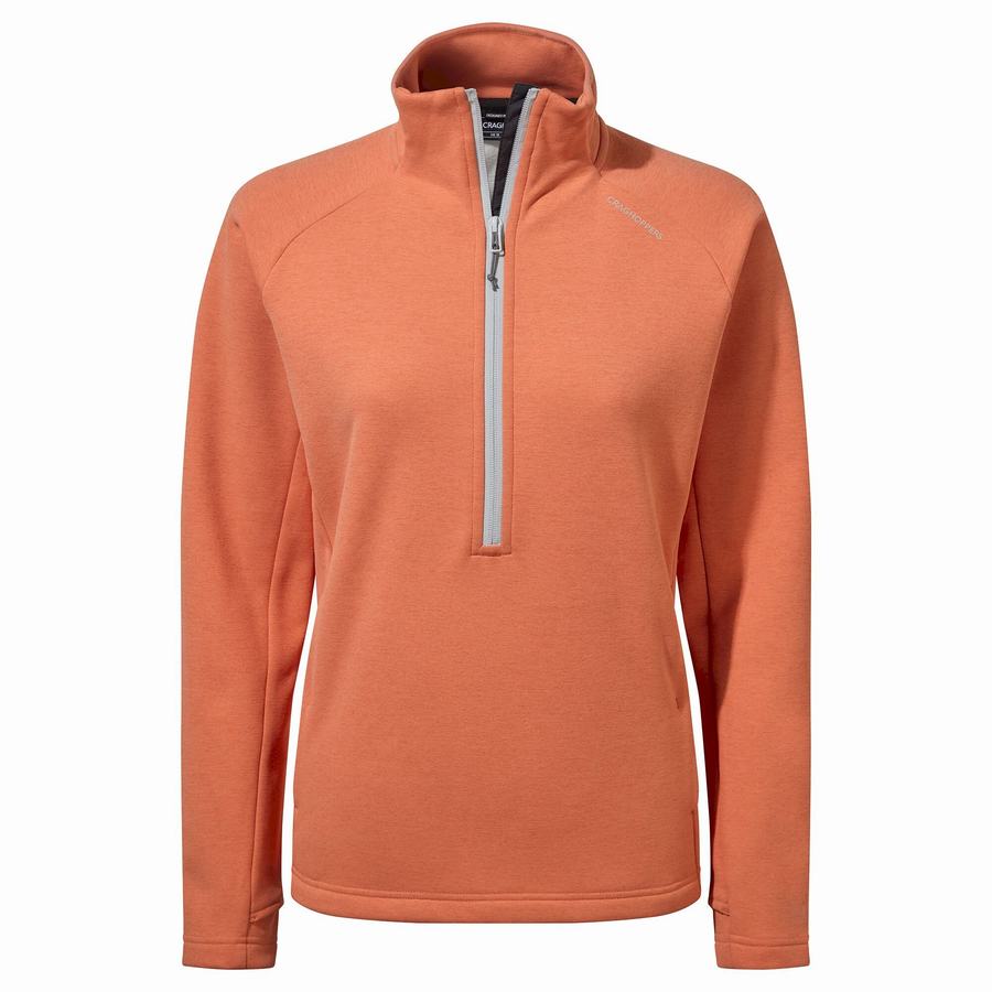 Coral Craghoppers Dynamic Pro Half Zip Women's Sweaters | JLR1435GA