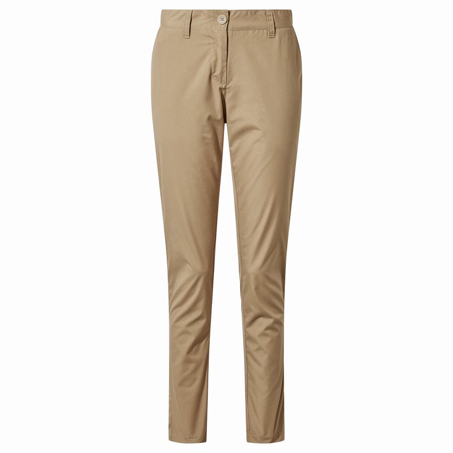 Dark Khaki Craghoppers NosiDefence Capella Women's Trousers | SMD8838CH