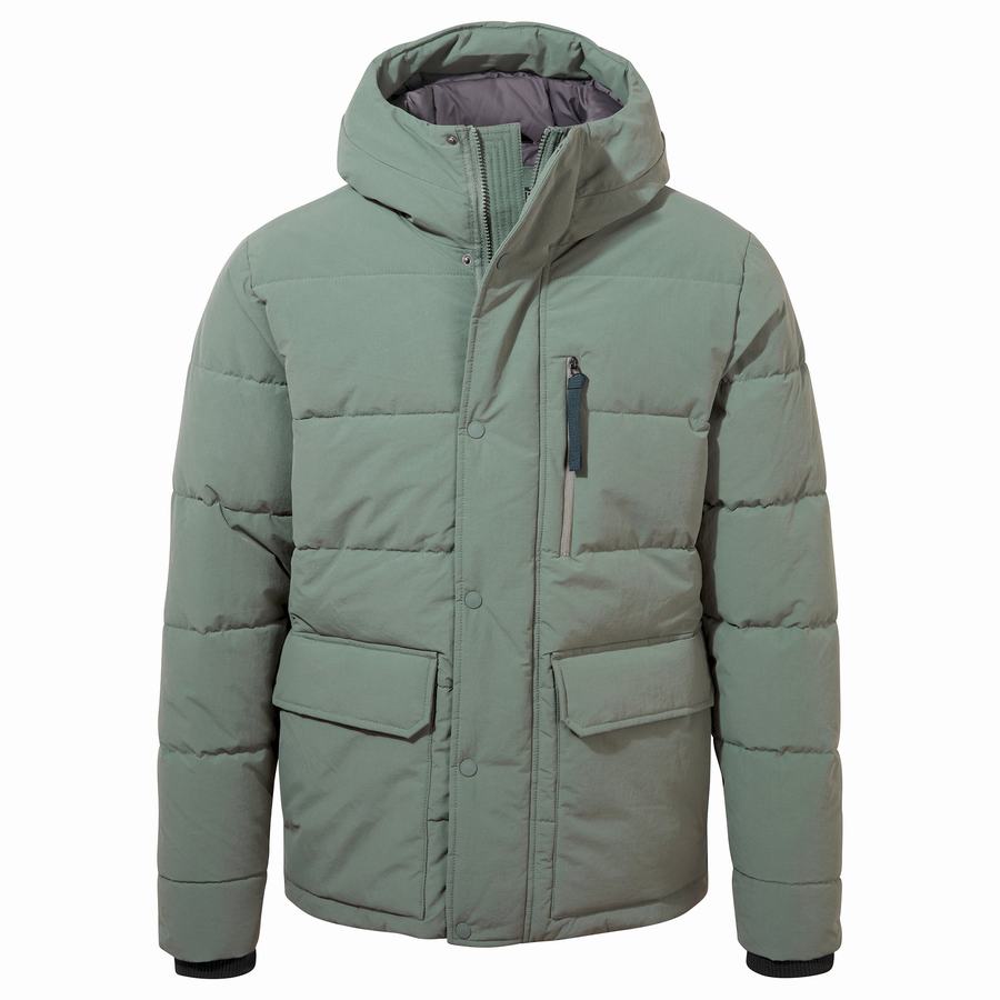 Green Craghoppers Dunbeath Insulated Hooded Men's Jackets | GKY462WH