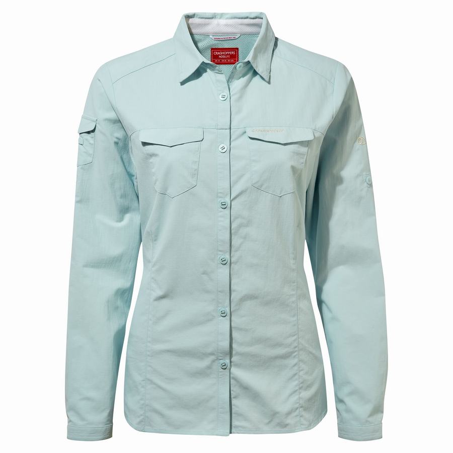 Green Craghoppers NosiLife Adventure II Long Sleeved Women's Shirts | VBG1673OT