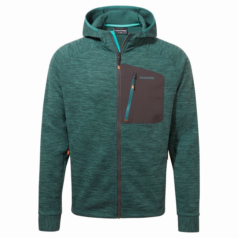 Green Craghoppers Tarbert Hooded Men's Jackets | ZUM6291QZ