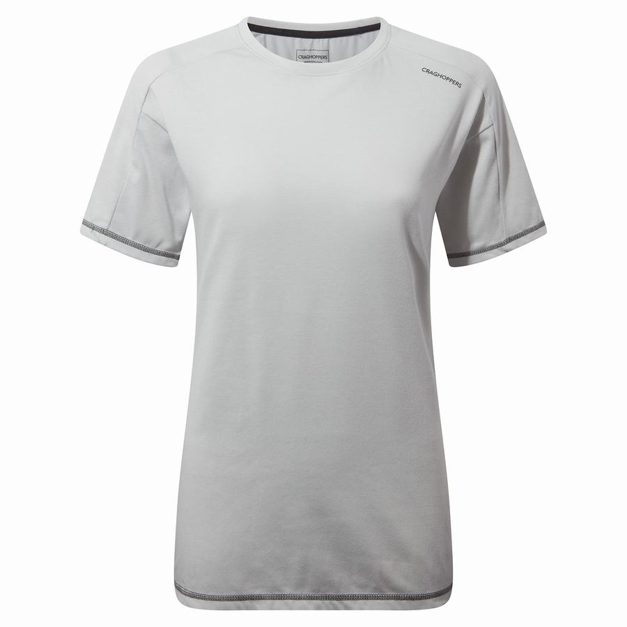 Grey Craghoppers Dynamic Short Sleeved Women's T-Shirts | WSC1672UV