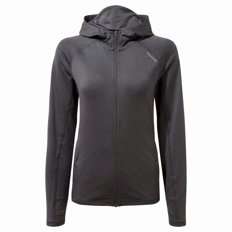 Grey Craghoppers HeiQ Viroblock Hooded Women's T-Shirts | OTB678WZ