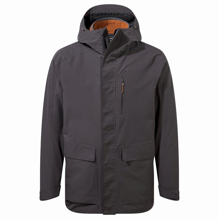 Grey Craghoppers Lorton 3 In 1 Men's Jackets | KBN528OQ