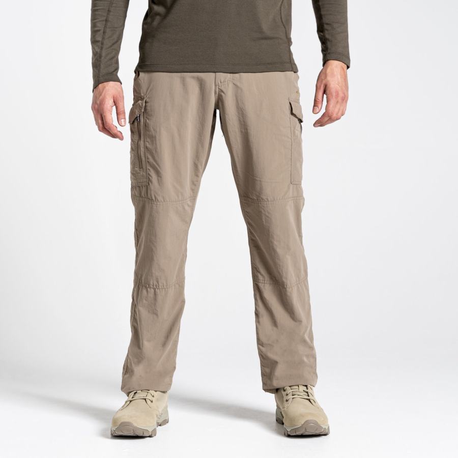 Khaki Craghoppers NosiLife Cargo II Men's Trousers | JAD2316DD