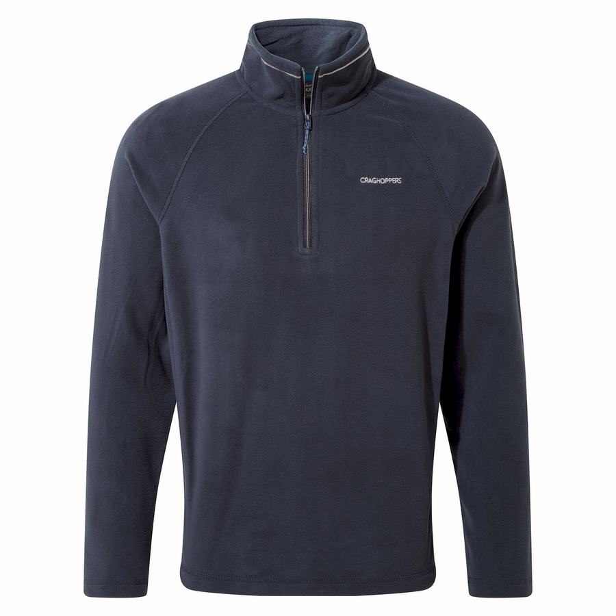 Navy Blue Craghoppers Corey Half Zip Men's Sweaters | KDO5780VK