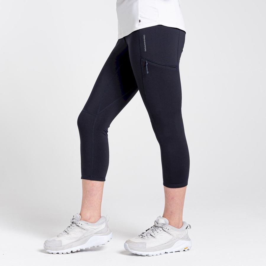 Navy Craghoppers Dynamic Cropped Women's Leggings | CBF117YR