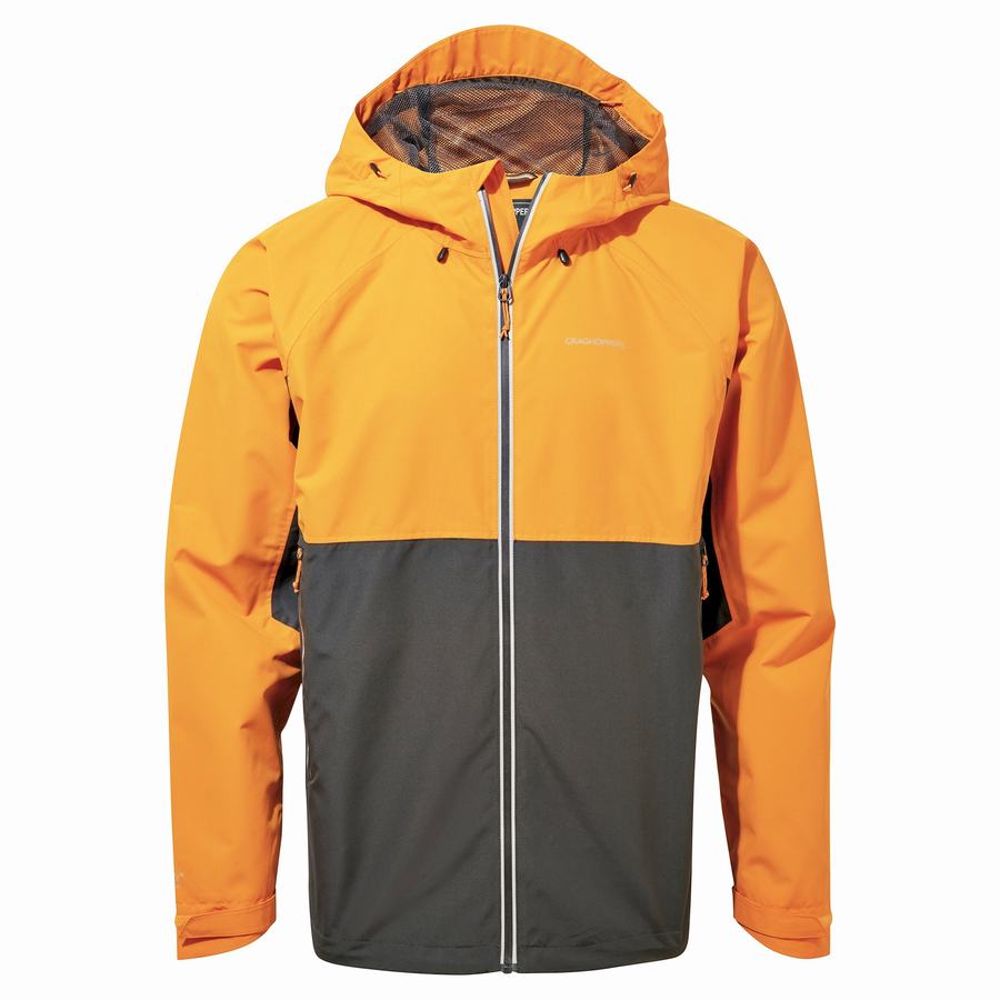 Orange Black Craghoppers Waterproof Atlas Men's Jackets | ZLF8159JQ