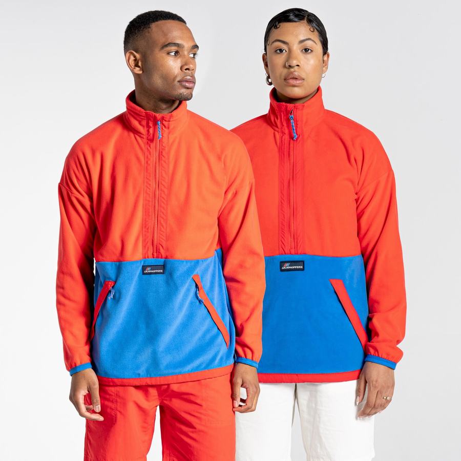 Orange Red Blue Craghoppers Welwood Half Zip Men's Sweaters | BZI6428TP