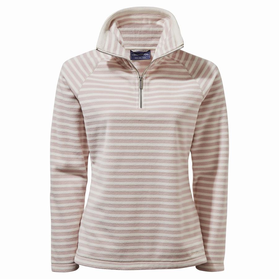 Purple Stripes Craghoppers Natalia Half Zip Women's Sweaters | UTR3010EX