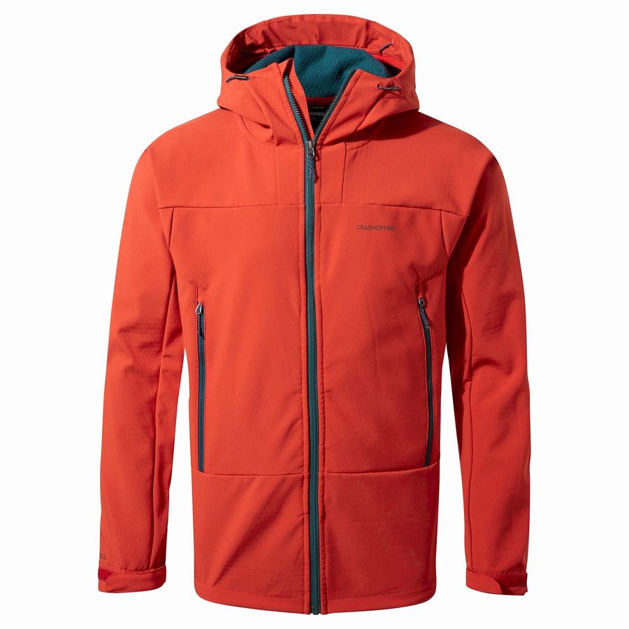 Red Craghoppers Tripp Hooded Men's Jackets | KRU9735FD