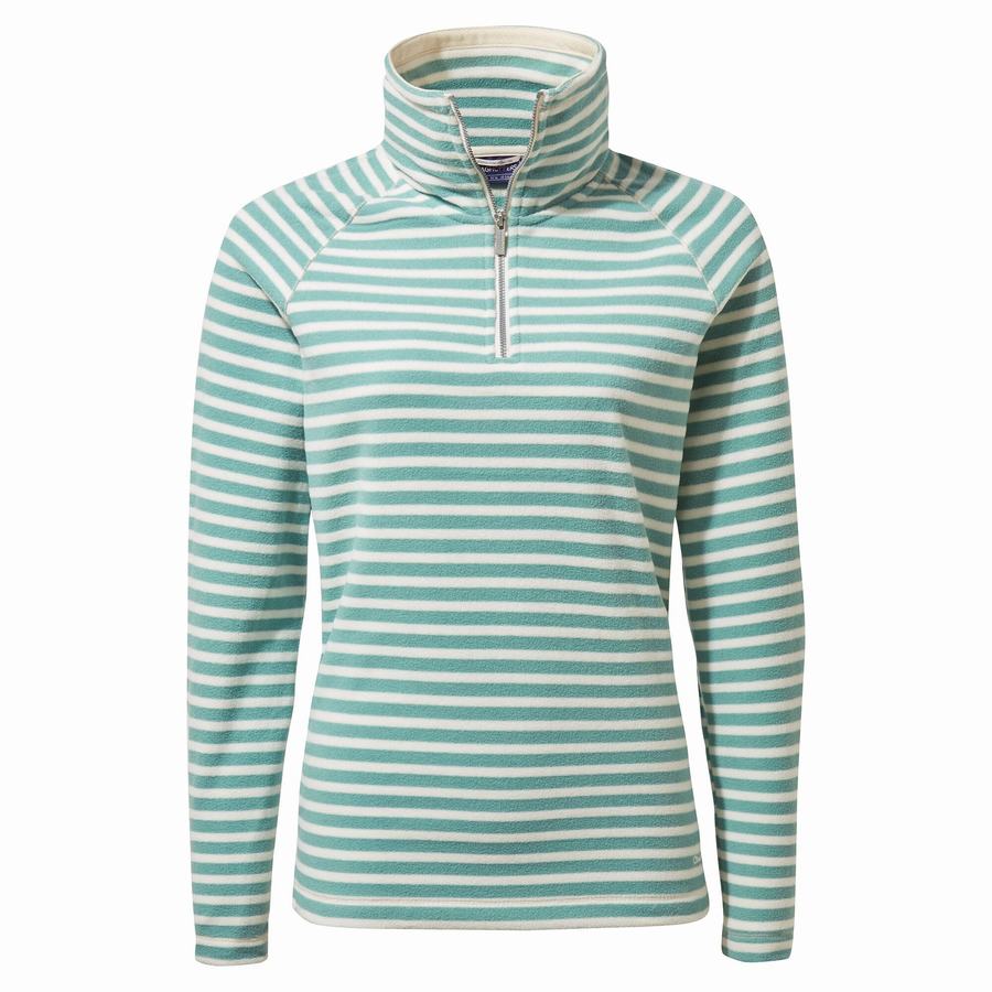 Stripes Craghoppers Natalia Half Zip Women's Sweaters | IGI7474MO