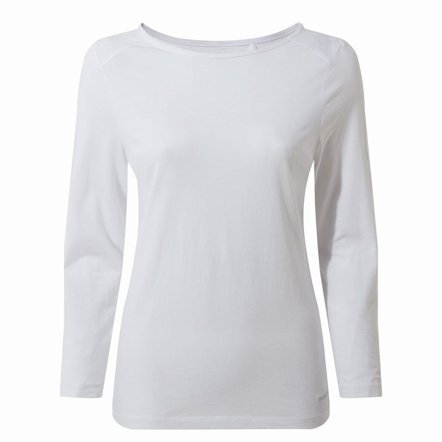 White Craghoppers Blanca 3/4 Sleeved Top Women's T-Shirts | TXQ4289TV