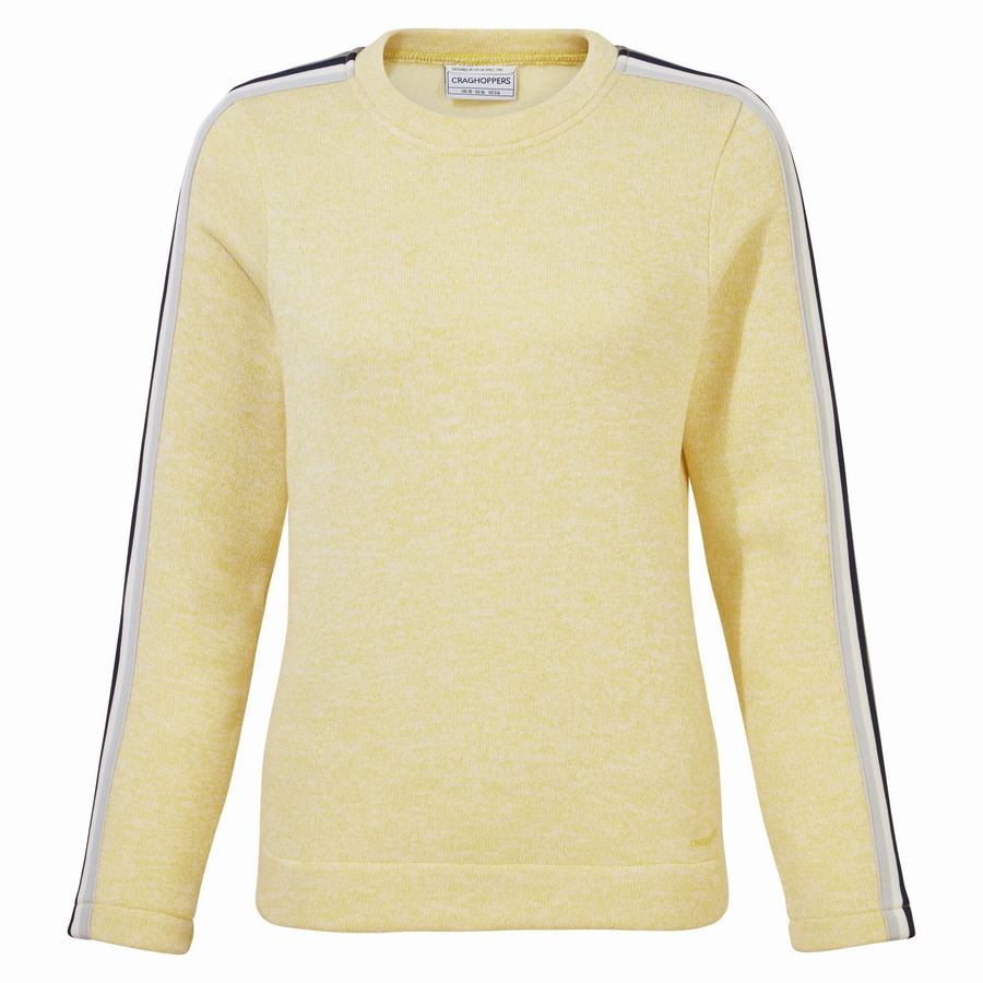 Yellow Craghoppers Pinalla Crew Neck Women's Sweatshirts | XQJ9471VS