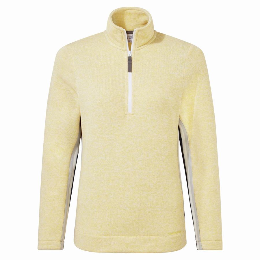 Yellow Craghoppers Pinalla Half Zip Women's Sweaters | MPJ9280WE