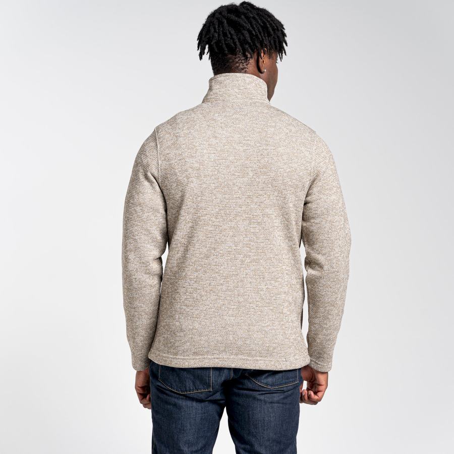 Beige Craghoppers Barona Half Zip Men's Sweaters | FOI1684PQ