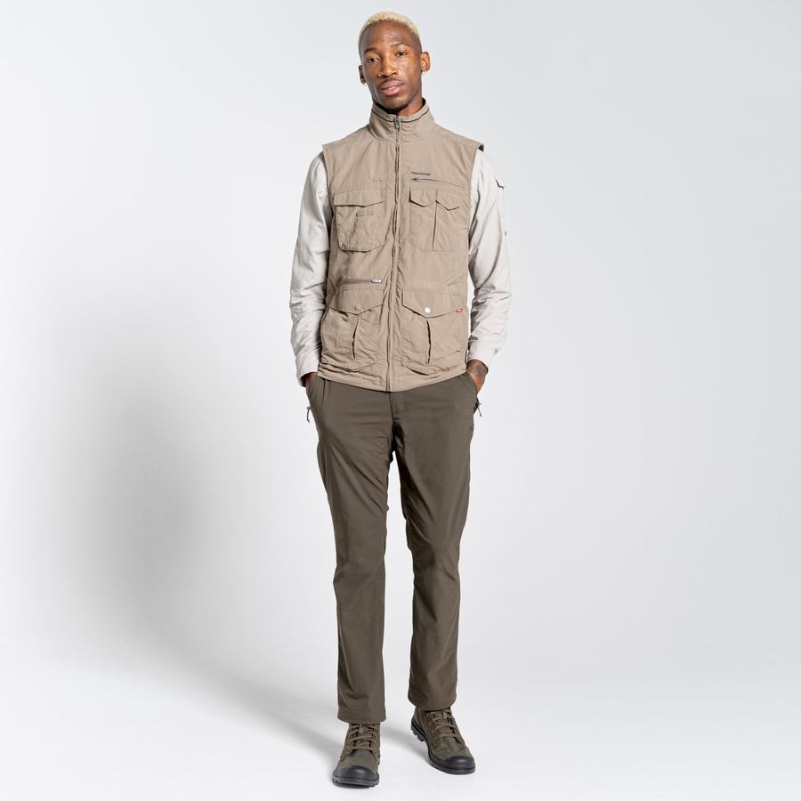 Beige Craghoppers NosiLife Adventure II Men's Gilets | QWQ947CQ