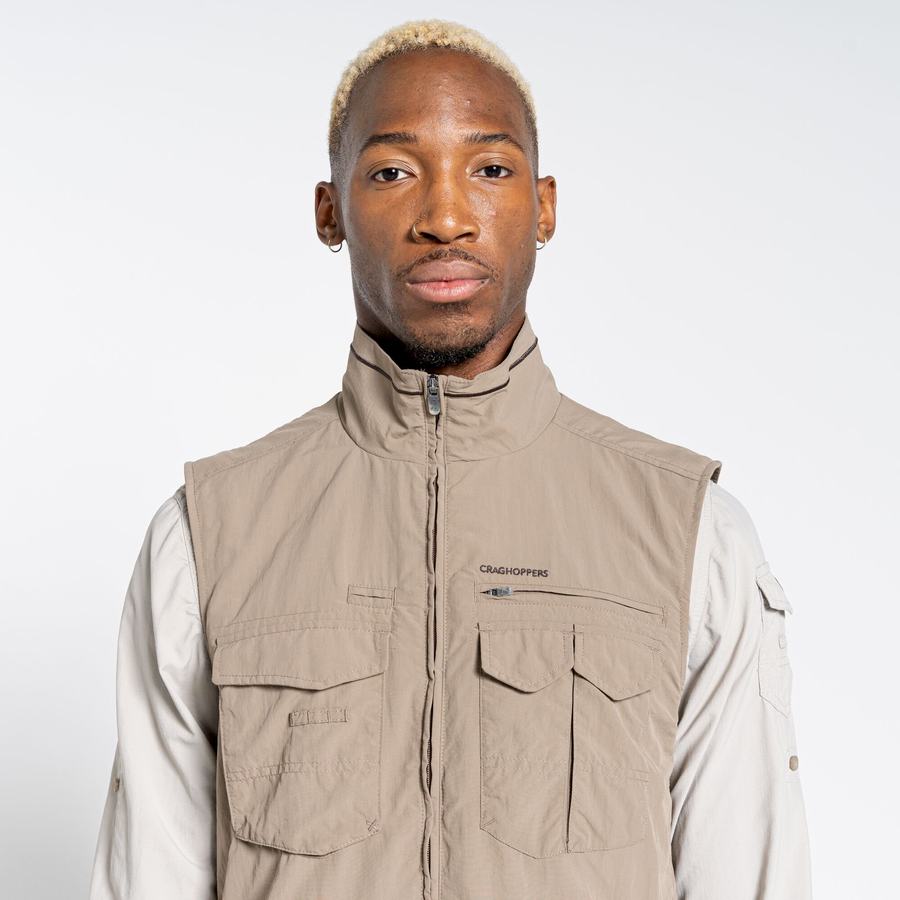 Beige Craghoppers NosiLife Adventure II Men's Gilets | QWQ947CQ