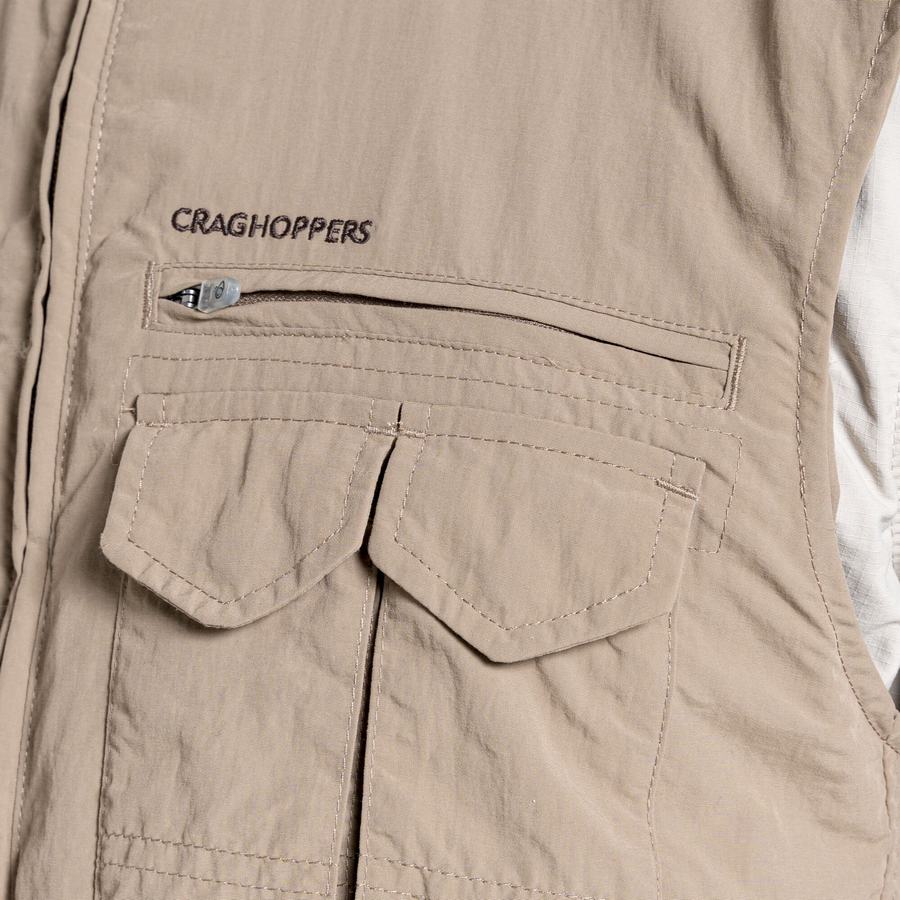 Beige Craghoppers NosiLife Adventure II Men's Gilets | QWQ947CQ