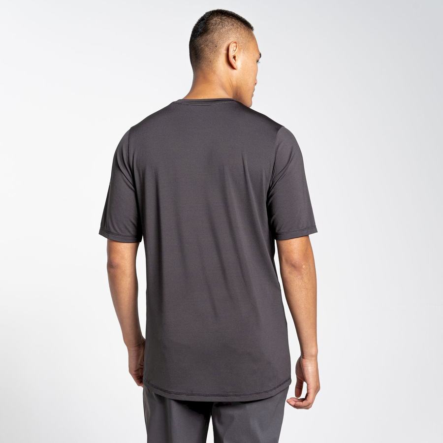 Black Craghoppers Belardo Short Sleeved Men's T-Shirts | MFS9391MN