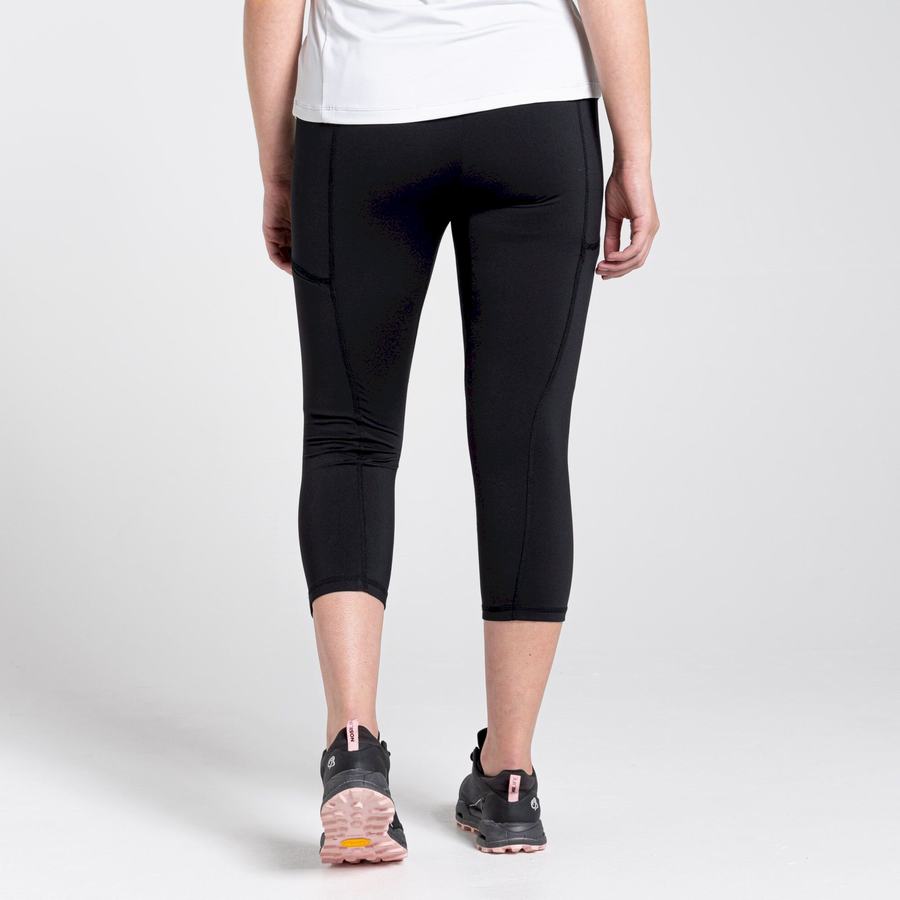 Black Craghoppers Dynamic Cropped Women's Leggings | TMA465FU