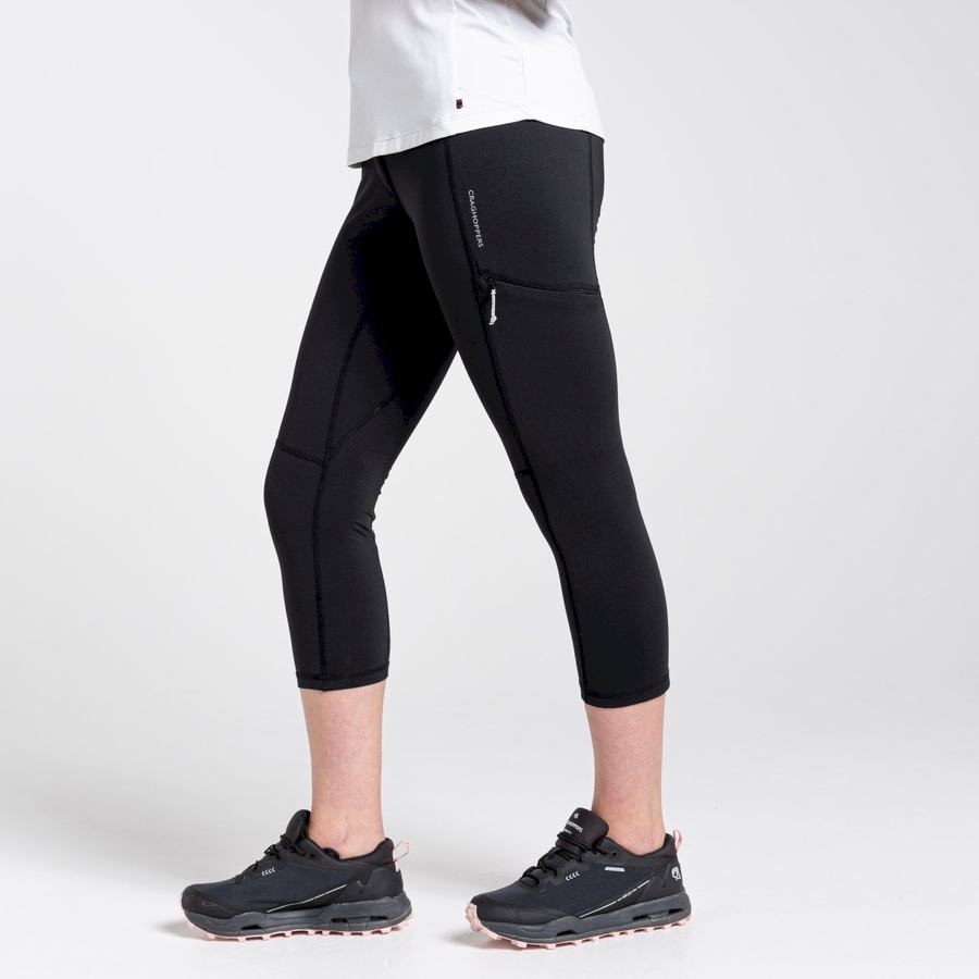 Black Craghoppers Dynamic Cropped Women's Leggings | TMA465FU