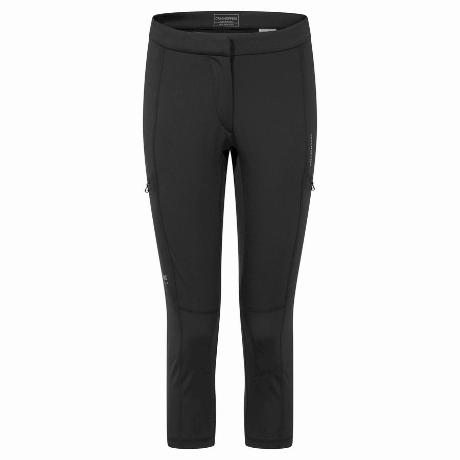 Black Craghoppers Dynamic Cropped Women's Leggings | TMA465FU