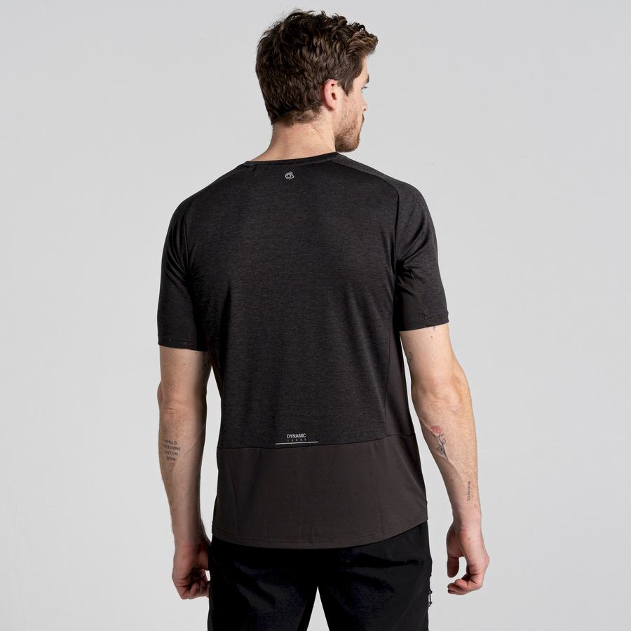 Black Craghoppers Dynamic Pro Short Sleeved Men's T-Shirts | MAE3770QS