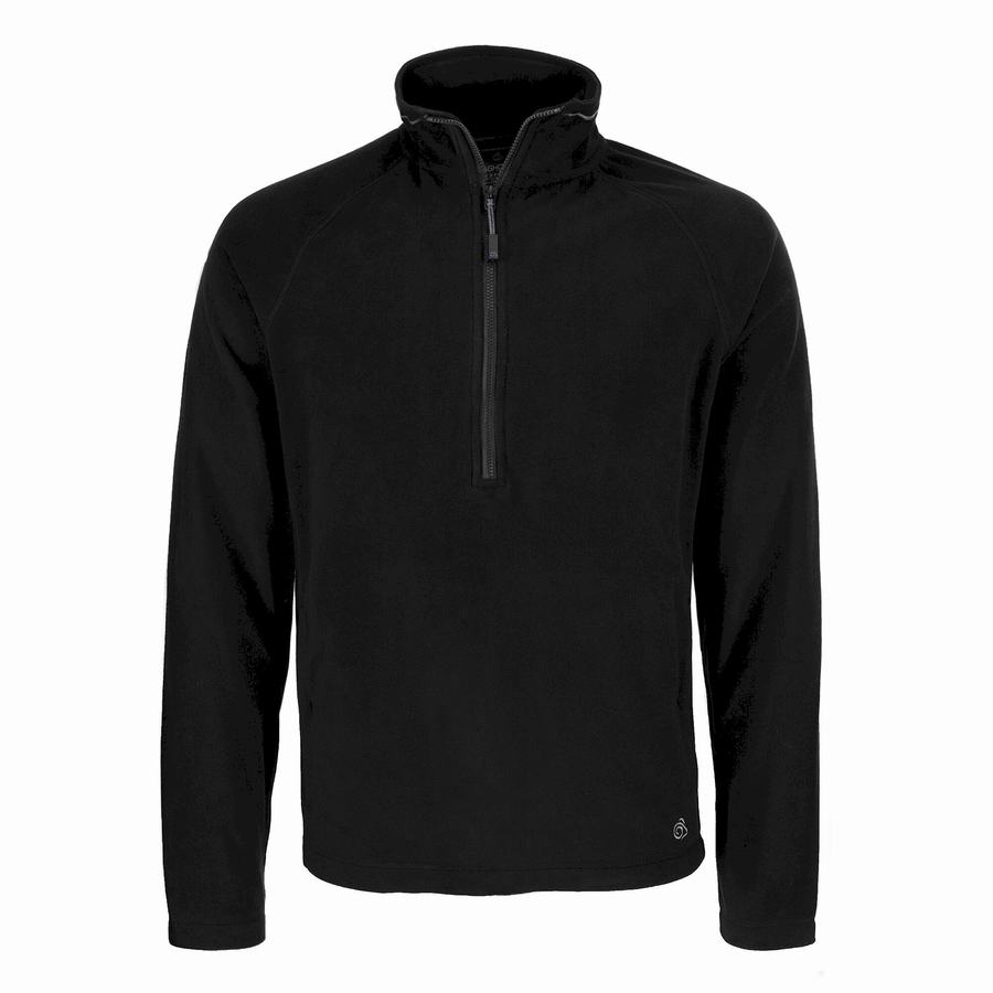 Black Craghoppers Expert Corey 200 Half Zip Men\'s Sweaters | LAP33100QU