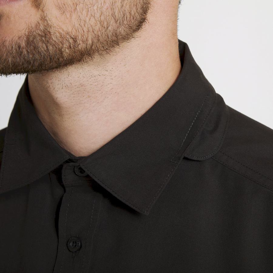 Black Craghoppers Expert Kiwi Long Sleeved Men's Shirts | ZZP4780HD