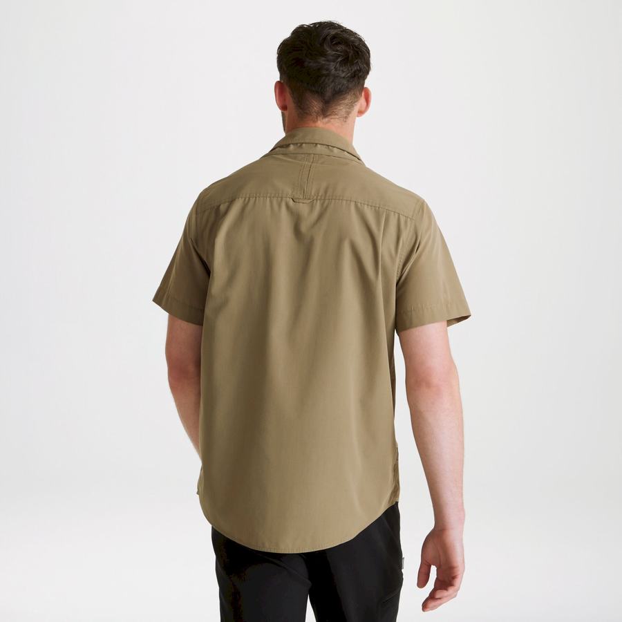 Black Craghoppers Expert Kiwi Short Sleeved Men's Shirts | YQW3929IH