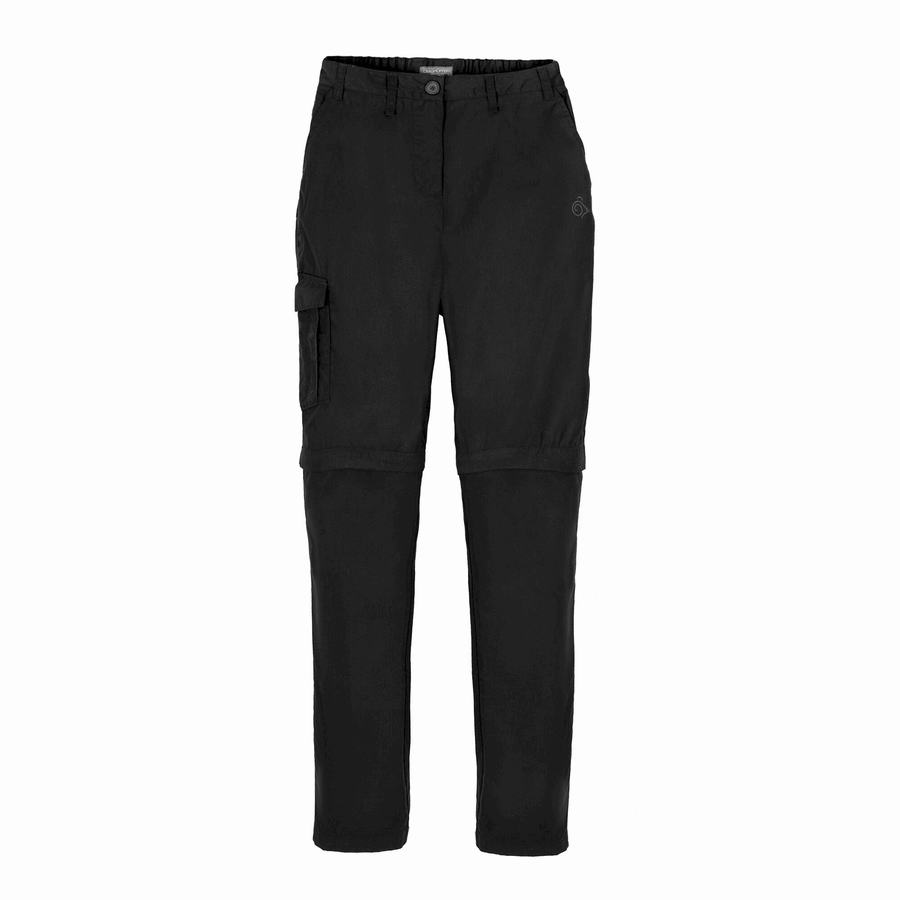 Black Craghoppers Expert Kiwi Women's Trousers | DPX7782ZB