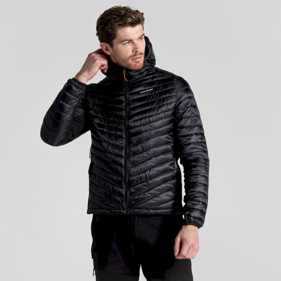 Black Craghoppers ExpoLite Insulated Hooded Men's Jackets | BCP1290SY