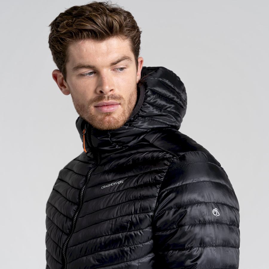 Black Craghoppers ExpoLite Insulated Hooded Men's Jackets | BCP1290SY