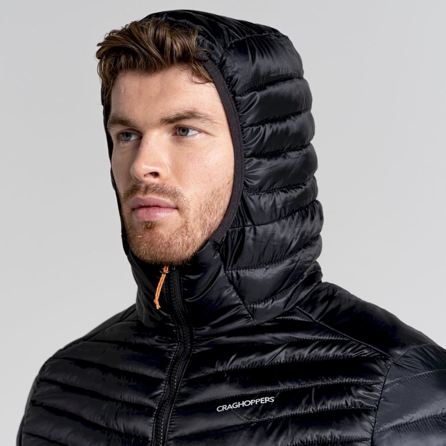 Black Craghoppers ExpoLite Insulated Hooded Men's Jackets | BCP1290SY