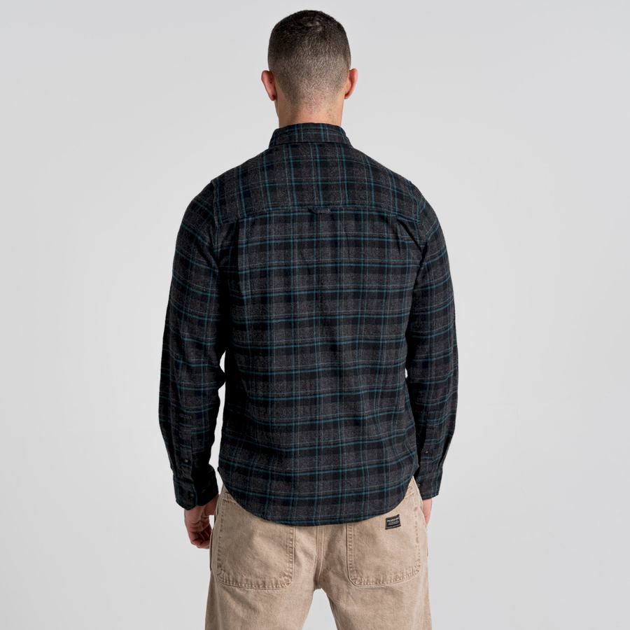 Black Craghoppers Kiwi IV Long Sleeved Check Men's Shirts | HLK5970FZ