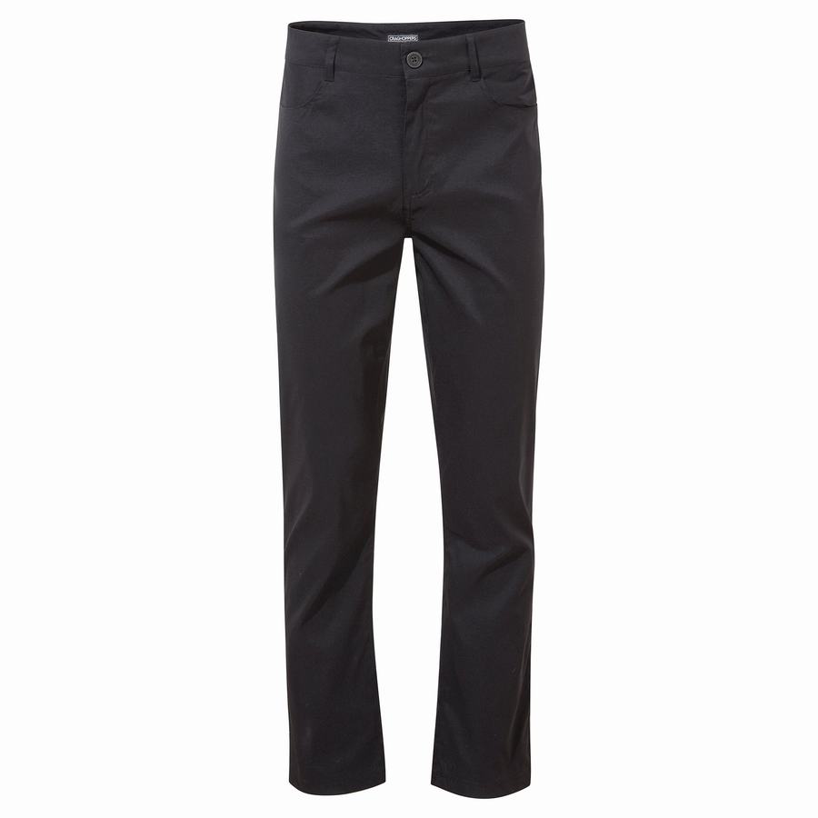 Black Craghoppers Kiwi Pro 5 Pocket Men's Trousers | TMH9052DM