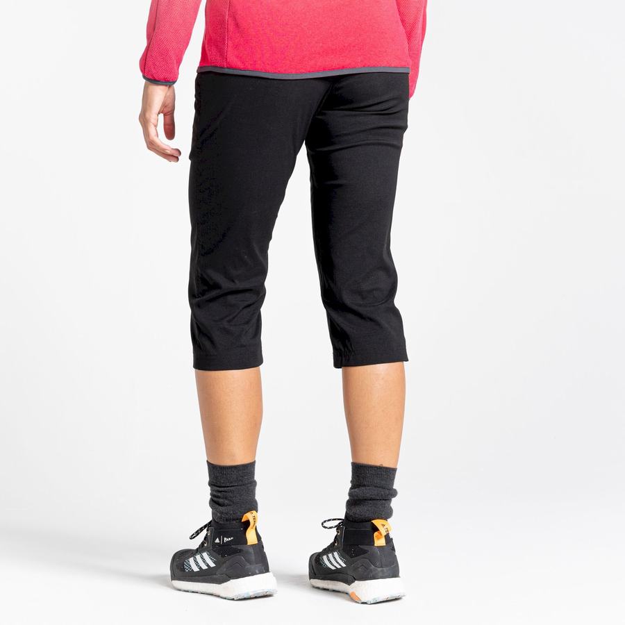 Black Craghoppers Kiwi Pro II Crop Women's Trousers | PSD1219MY