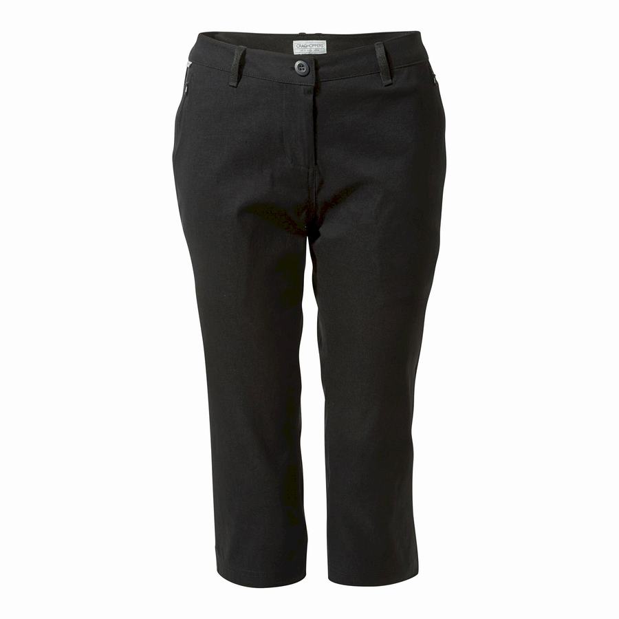 Black Craghoppers Kiwi Pro II Crop Women's Trousers | PSD1219MY